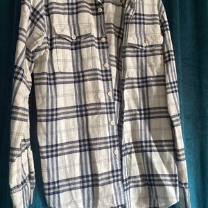 American eagle size medium Men's Blue and White Plaid Shirt